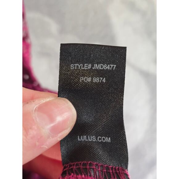 Lulus Maroon Lace Holiday Body Con Dress Size S - Picture 13 of 14